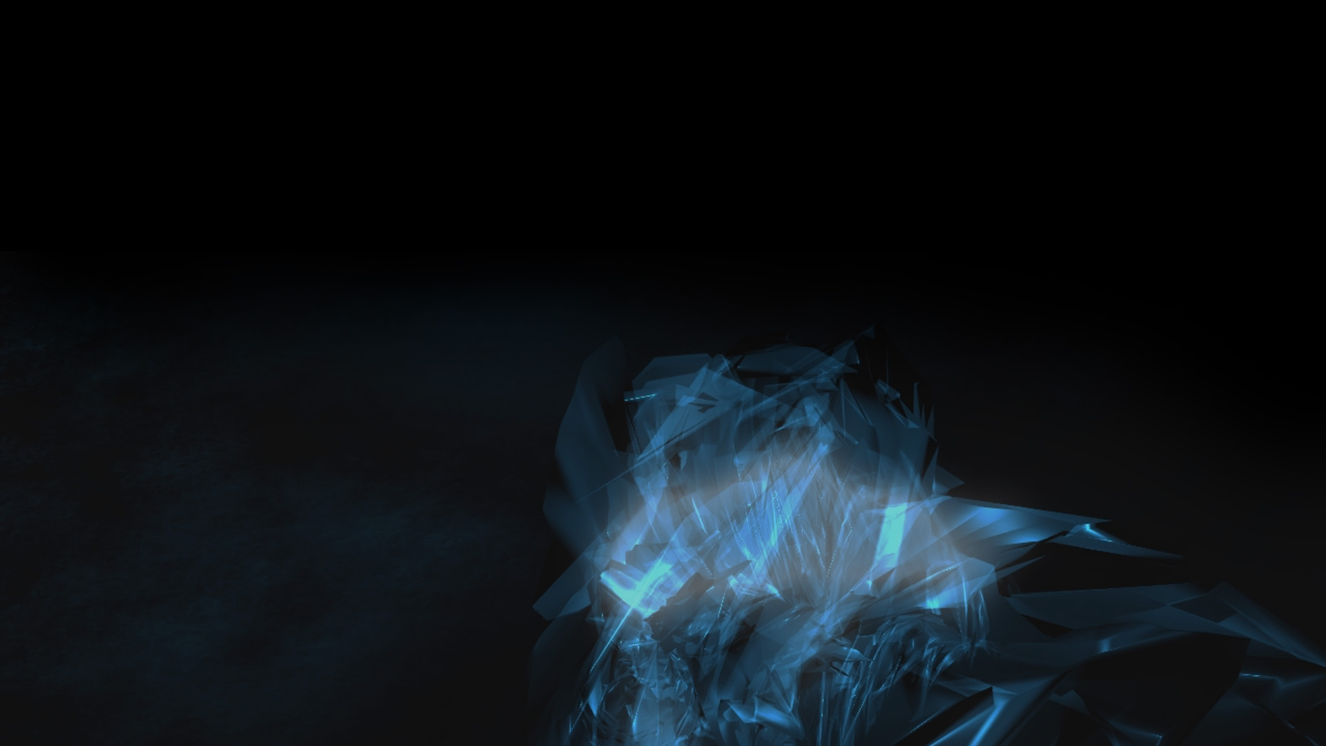 In the Power of Stone — icy blue crystal projection on vaulted ceiling